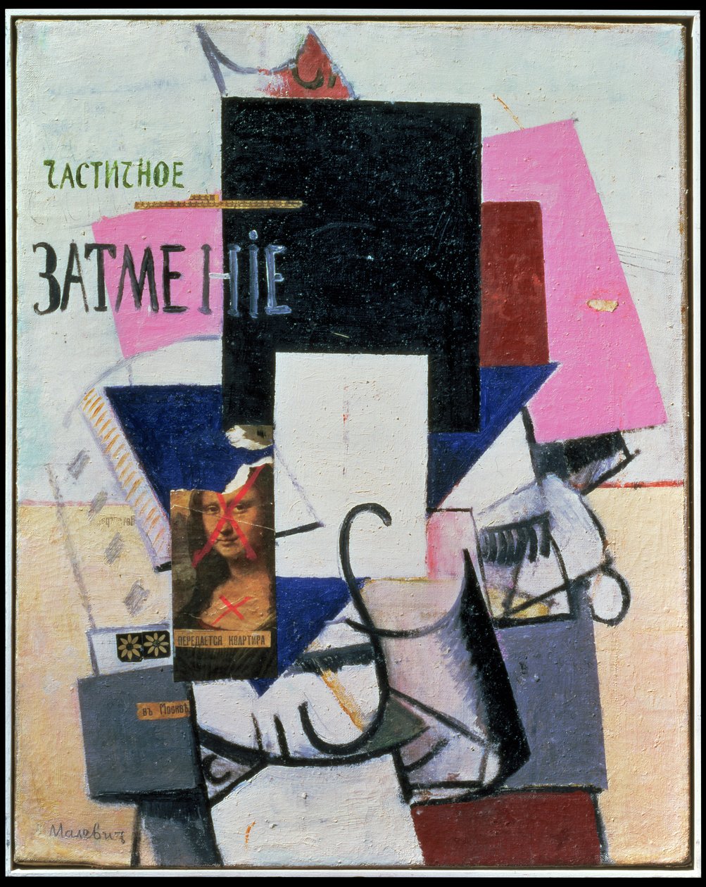 Sävellys Mona Lisan kanssa, n. 1914 (kollaasi) tekijältä Kazimir Severinovich Malevich