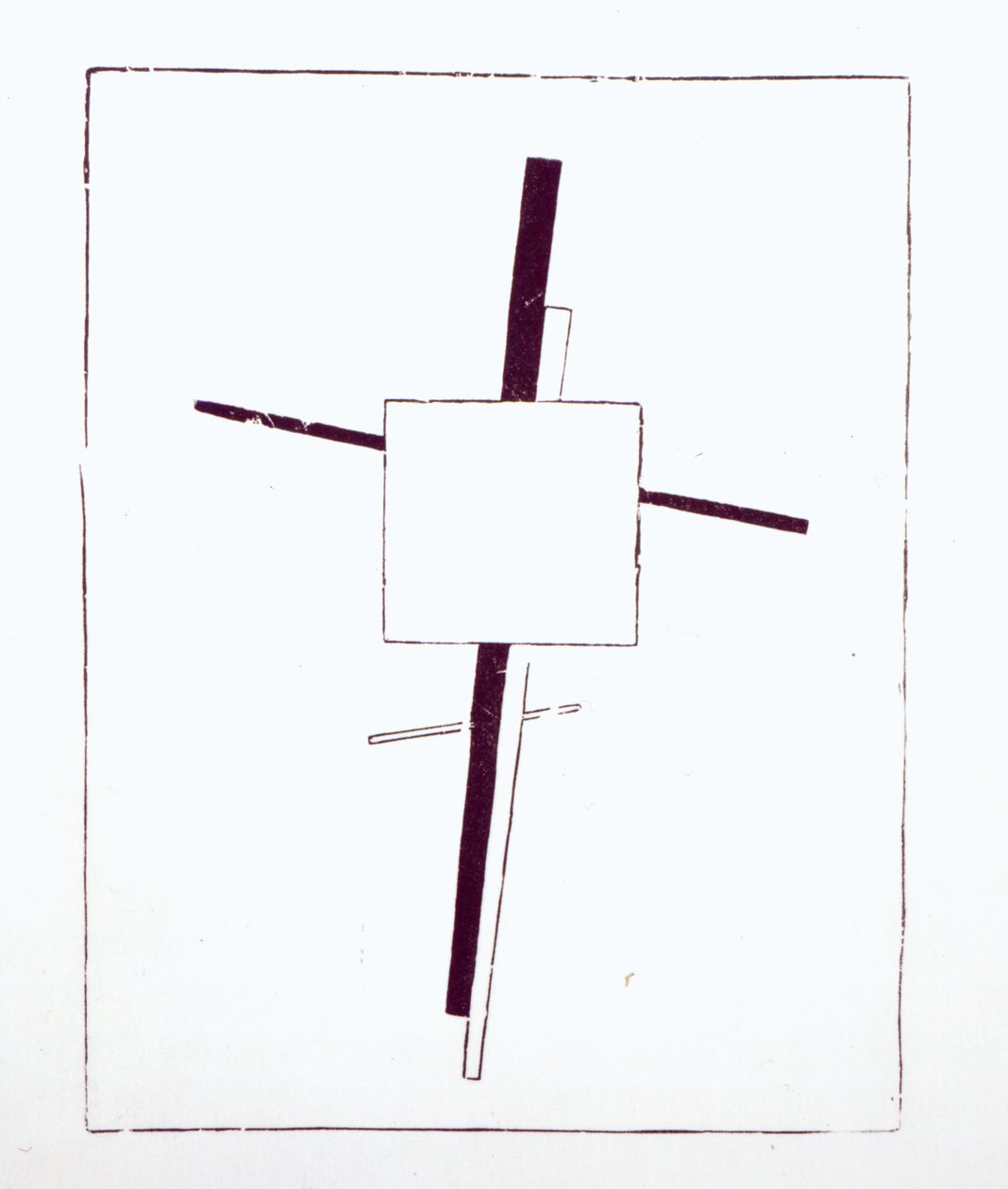 Suprematist Cross, 1920 (puukaiverrus alkuperäisestä puupalsta) tekijältä Kazimir Severinovich Malevich