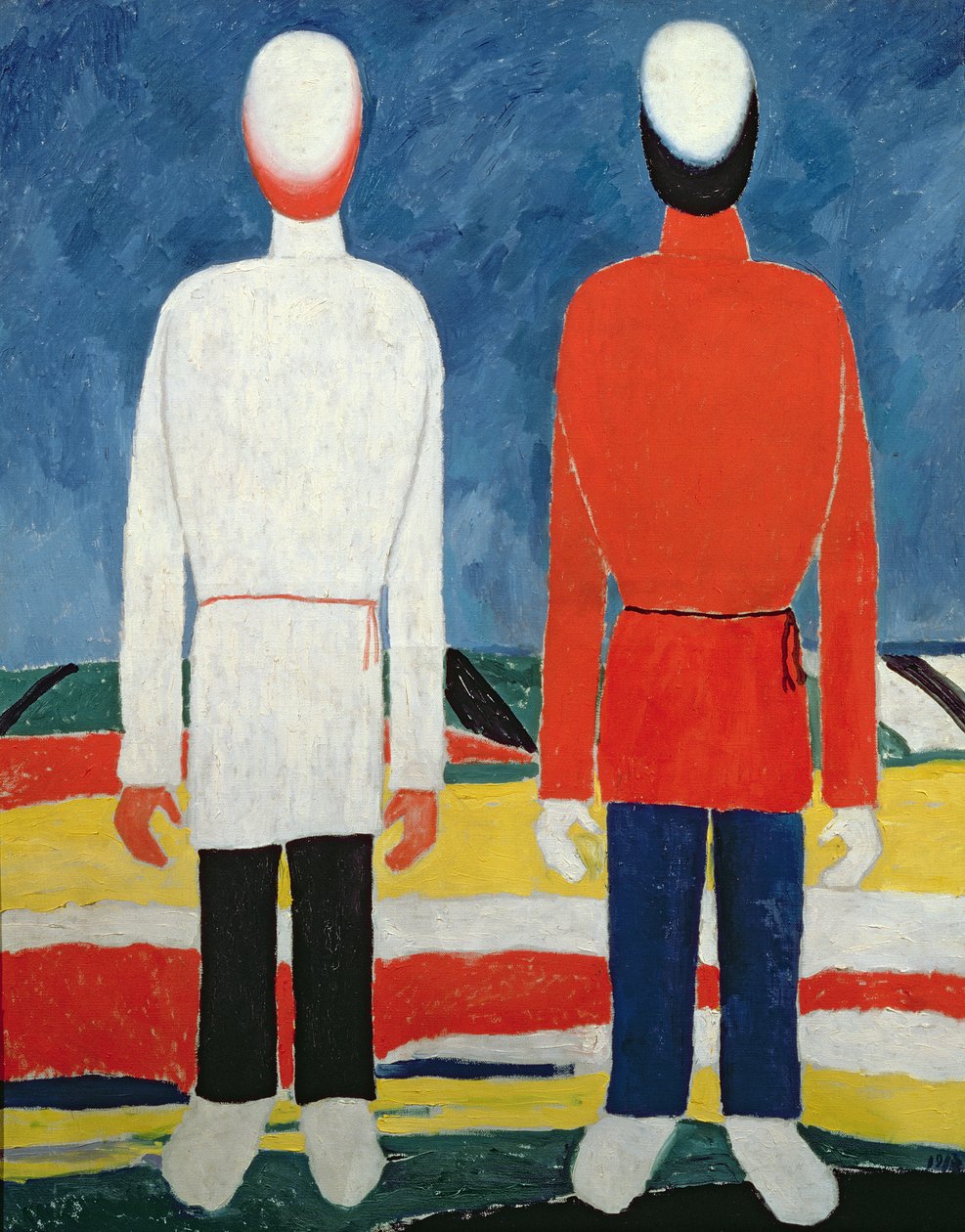 Kaksi maskuliinista hahmoa, 1928-32 tekijältä Kazimir Severinovich Malevich