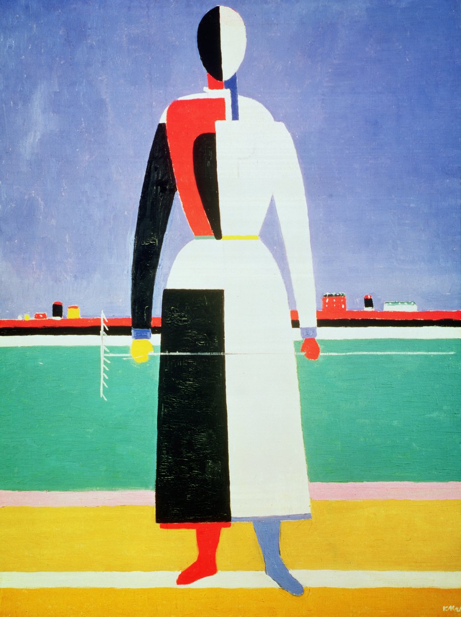 Nainen haravan kanssa, n. 1928-32 tekijältä Kazimir Severinovich Malevich