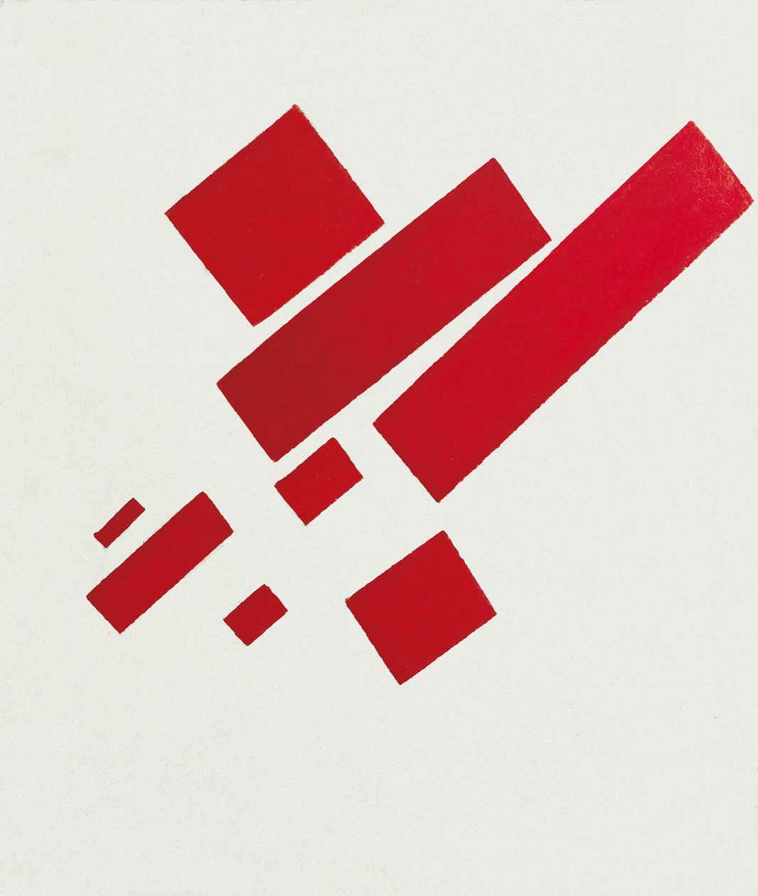 Kahdeksan punaista suorakulmiota. Maalaus Kazimir Severinovich Malevich (Malevich, Malevic) (1878-1935) tekijältä Kazimir Severinovich Malevich