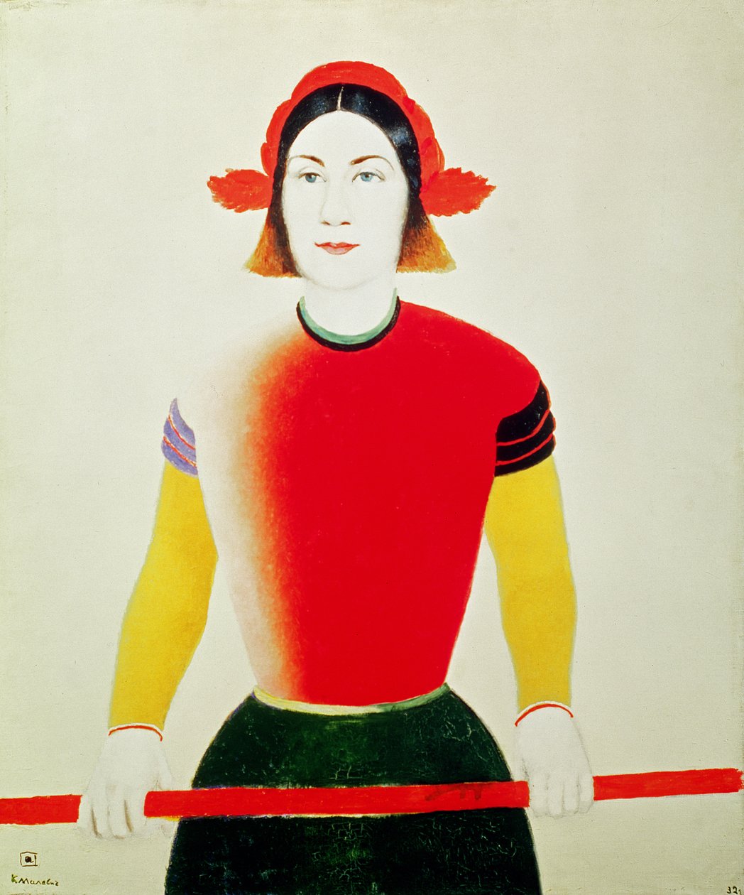 Tyttö sauvalla (öljy) tekijältä Kazimir Severinovich Malevich
