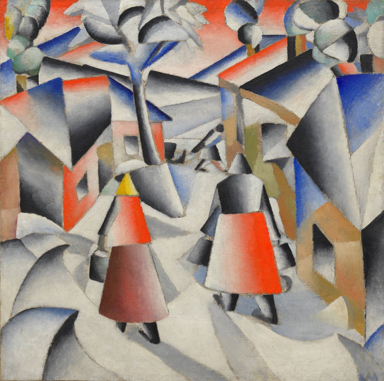 Aamu kylässä lumimyrskyn jälkeen tekijältä Kazimir Severinovich Malevich
