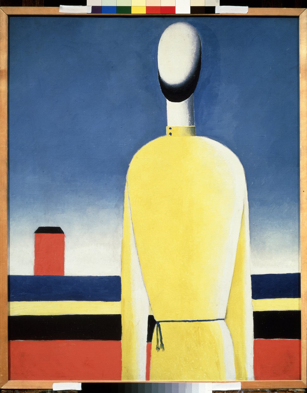 Monimutkainen aavistus. Vartalo keltaisessa paidassa (Monimutkainen Premonition. Vartalo keltaisessa paidassa). Maalaus: Kasimir Severinovich Malevich (Malevich, Malevic) (1878-1935), öljy kankaalle tekijältä Kazimir Severinovich Malevich