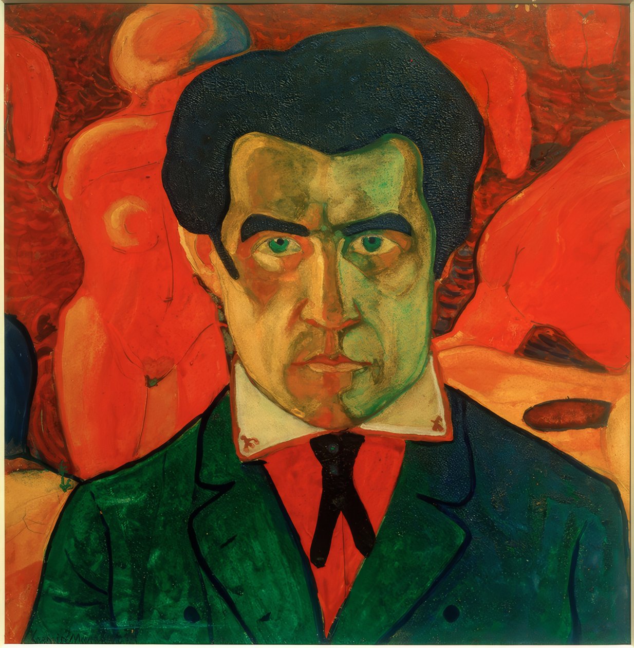 Selbstporträt, 1908-1910 tekijältä Kazimir Severinovich Malevich