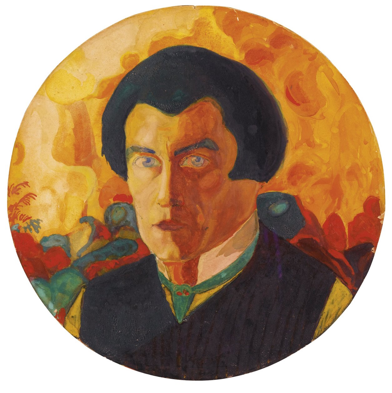 Omakuva 1908-1910 - maalaus Kasimir Severinovich Malevich (Malevich, Malevic) (1878-1935), tekijältä Kazimir Severinovich Malevich