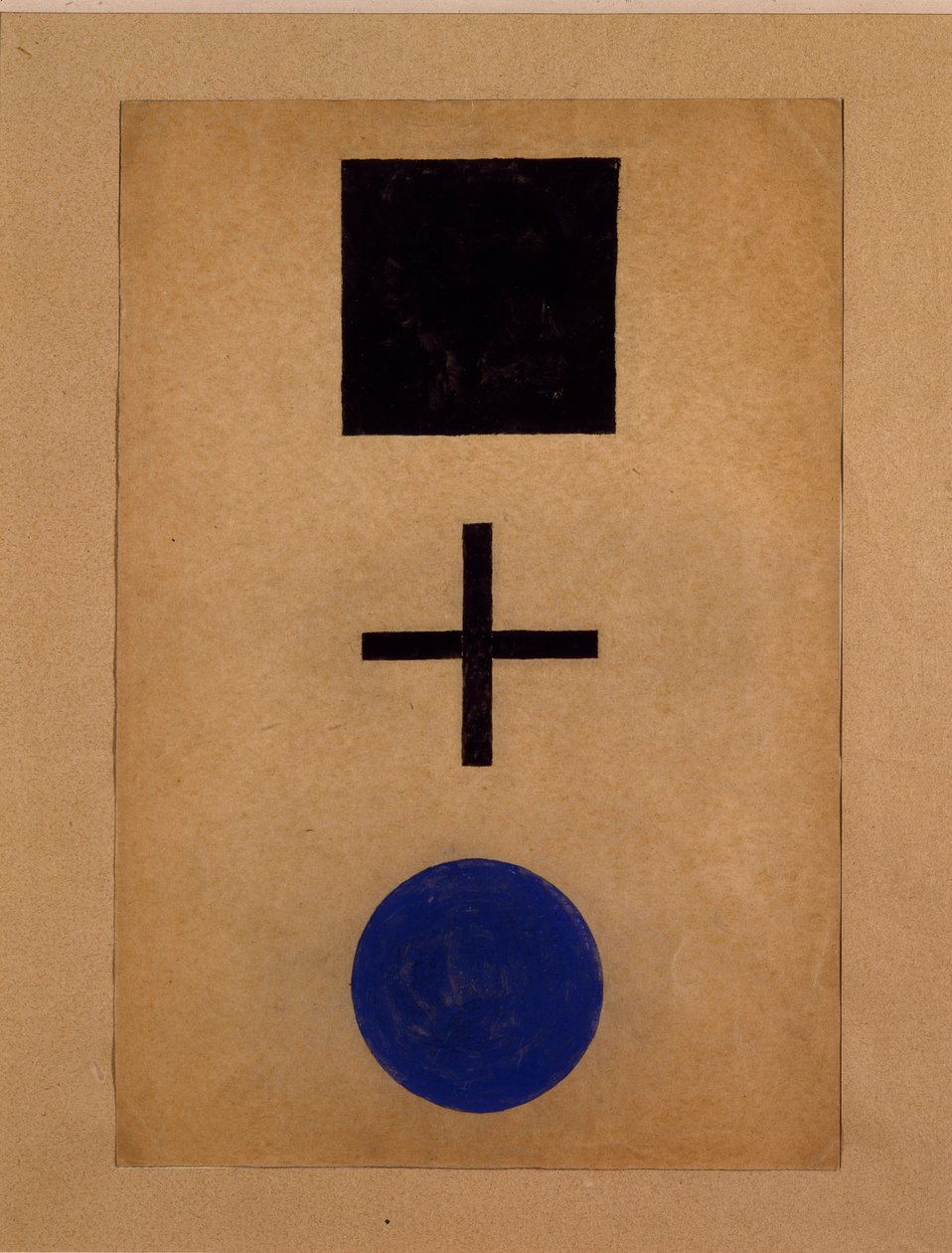 Suprematismi: neliö, risti, ympyrä Guassimaalaus Kazimir Malevich (Malevich, Malevich) (1878-1935) 1919-1920 Yksityinen kokoelma tekijältä Kazimir Severinovich Malevich