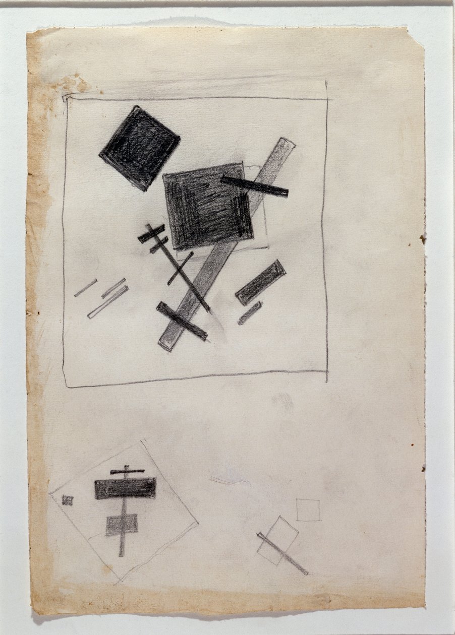 Suprematistinen kokoonpano (piirustus tekijältä Kazimir Severinovich Malevich