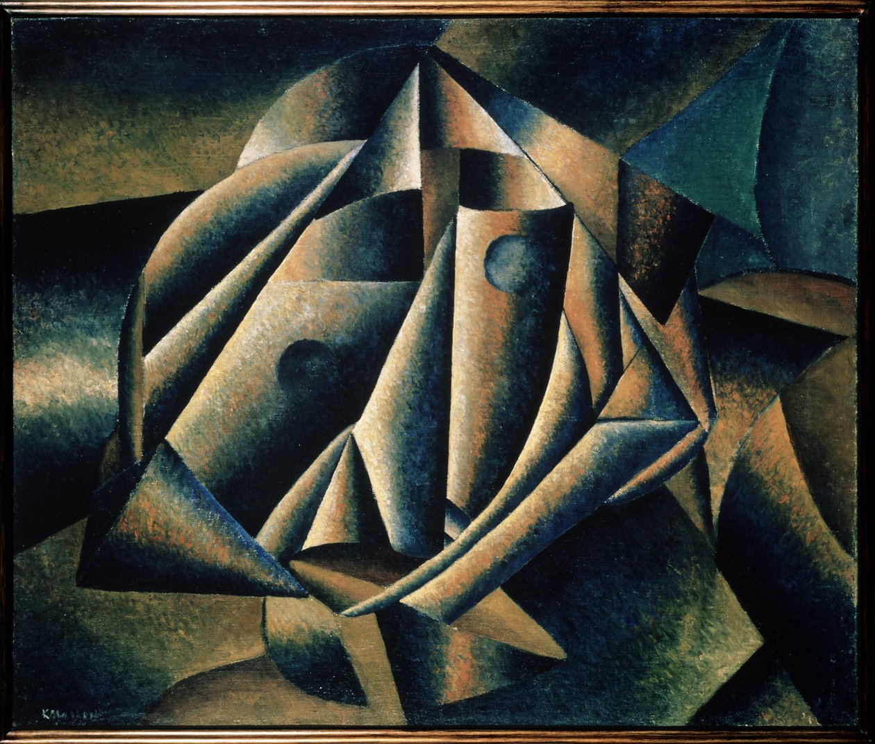 Maalaistytön pää. Maalaus: Kasimir Severinovich Malevich (Malevich, Malevic) (1878-1935), öljy kankaalle tekijältä Kazimir Severinovich Malevich