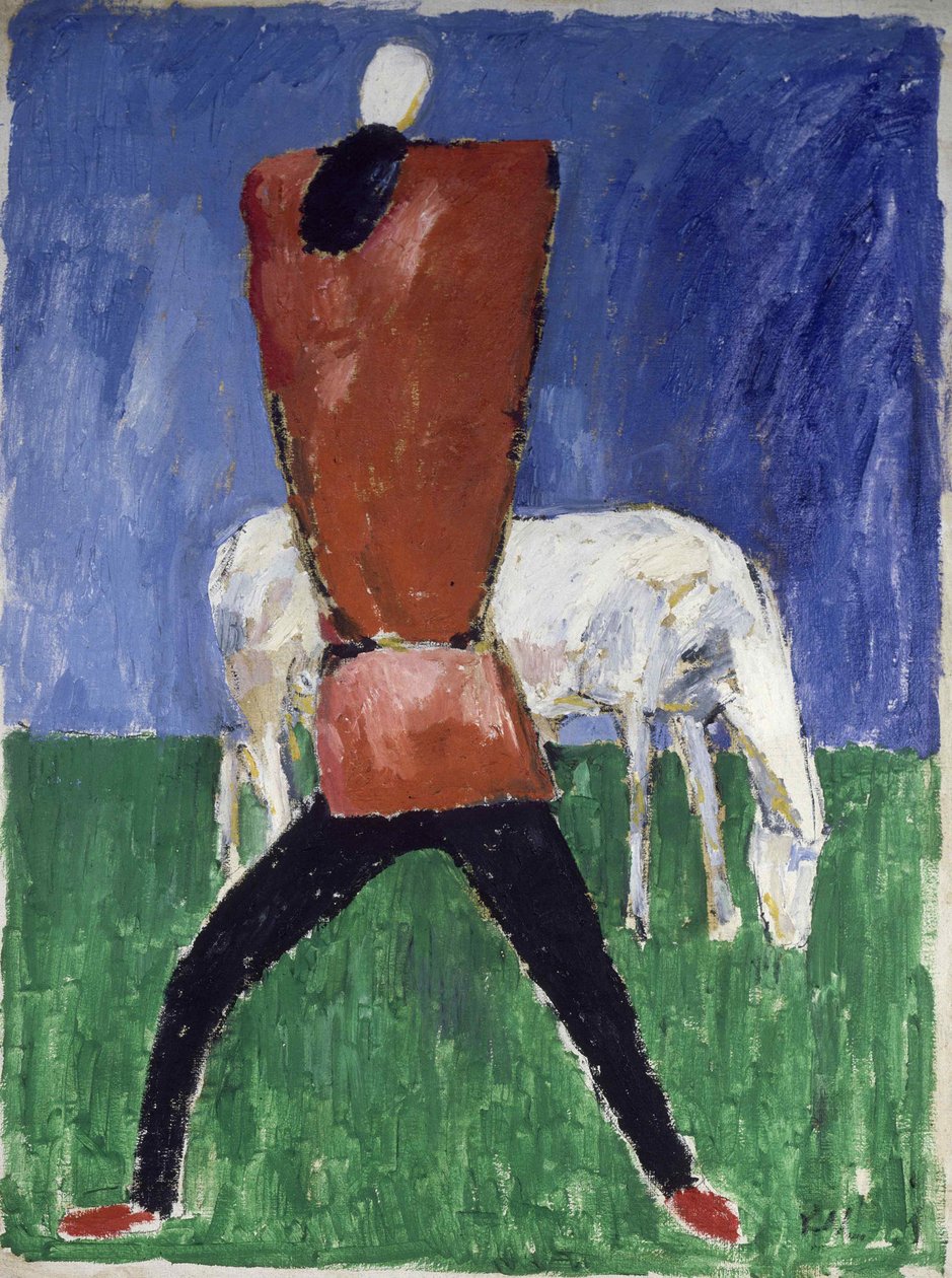 Valkoinen hevonen Mies ja hevonen, 1930-1931. tekijältä Kazimir Severinovich Malevich