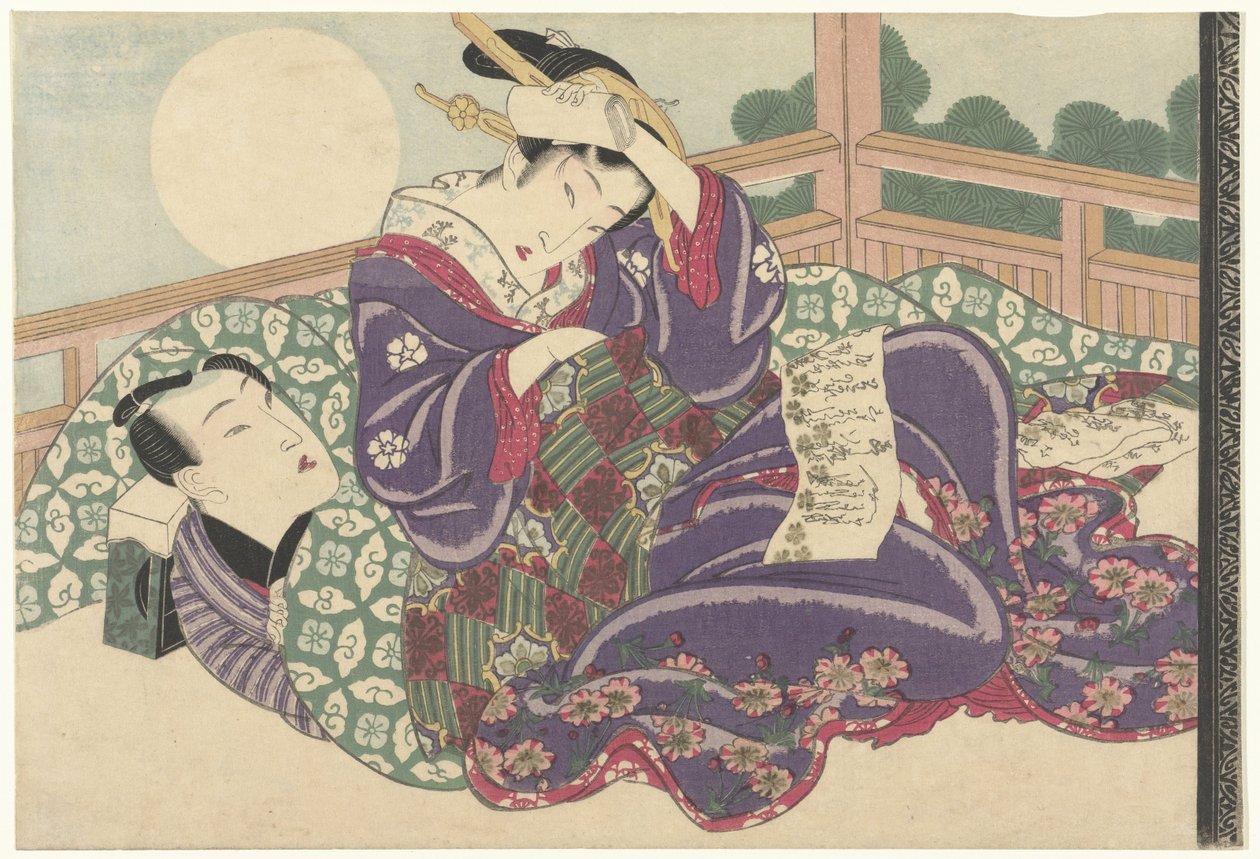 Rakkauspari täysikuussa tekijältä Keisai Eisen (attributed to)