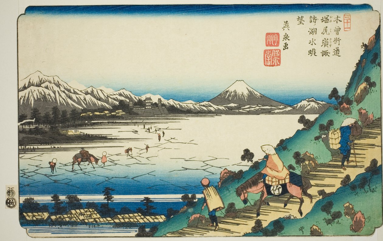 /. 31: Tietysti Shiojiri Pas Ons of Te "Kiso Kaido" tekijältä Keisai Eisen