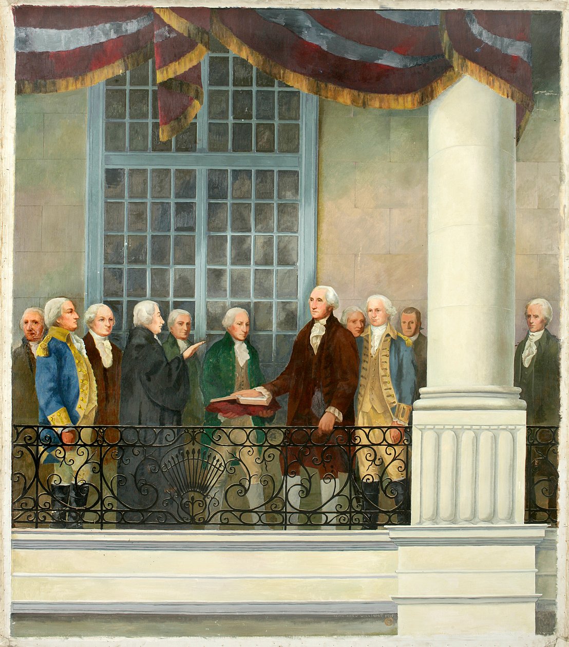 George Washingtonin avajaiset Federal Hallissa, New Yorkissa tekijältä Keith Shaw Williams