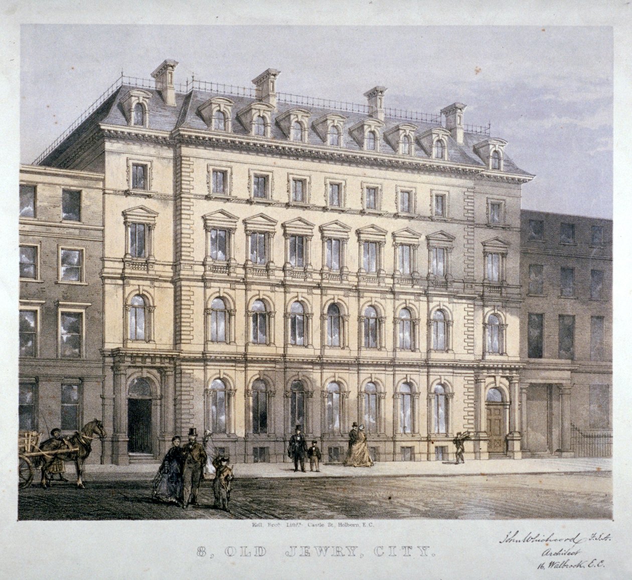 No 8 Old Jewry, Lontoon kaupunki, vuonna 1865. tekijältä Kell Brothers