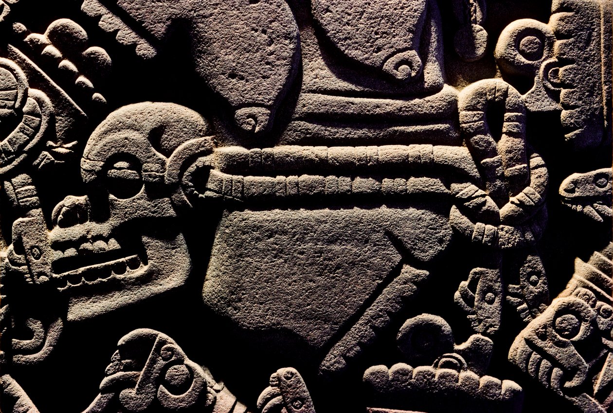 Amerikat; arkeologia; Meksiko; Templo Mayor; suuri atsteekkien temppeli; Coyolxauqui, 2010 (kuva) tekijältä Kenneth Garrett