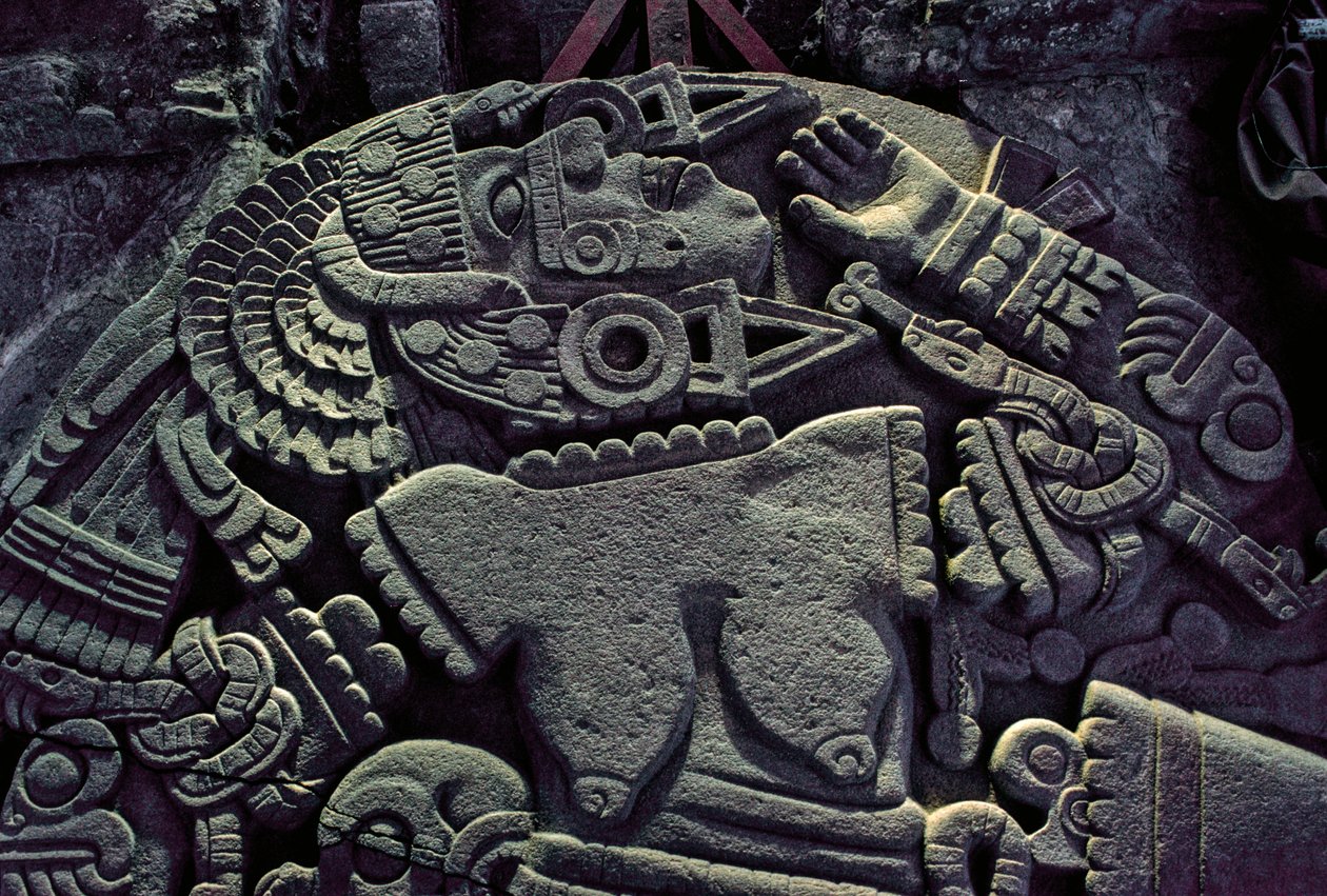 Amerikat; arkeologia; Meksiko; Templo Mayor; suuri atsteekkien temppeli; Coyolxauqui, 2010 (kuva) tekijältä Kenneth Garrett
