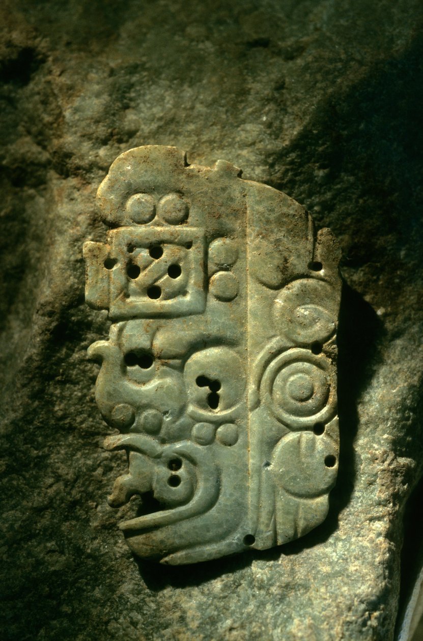 Esine, jade, Cancuen, Guatemala, Arthur Demarest, Tomas Barrientos, Maya, palatsi,..., 2004 (kuva) tekijältä Kenneth Garrett