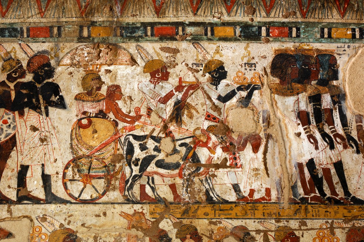 Nubialaisten tarjoamia kultasormuksia Nubiasta,Huyn hauta, Tut..., 2007 (kuva) tekijältä Kenneth Garrett