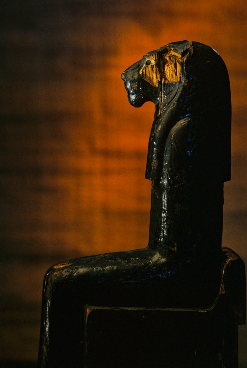 Leoninen jumalatar-patsas, Amenhotep II; Leoninen jumalatar; KV 35; puu, 2009 (kuva) tekijältä Kenneth Garrett