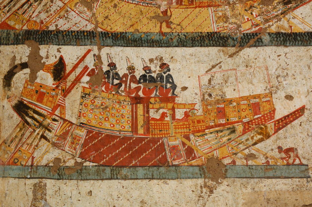 Nubialainen venekohtaus, Mustat faaraot, nubialaiset, Egypti, Luxor, Huyn hauta, Kuun varakuningas, 2007 (kuva) tekijältä Kenneth Garrett