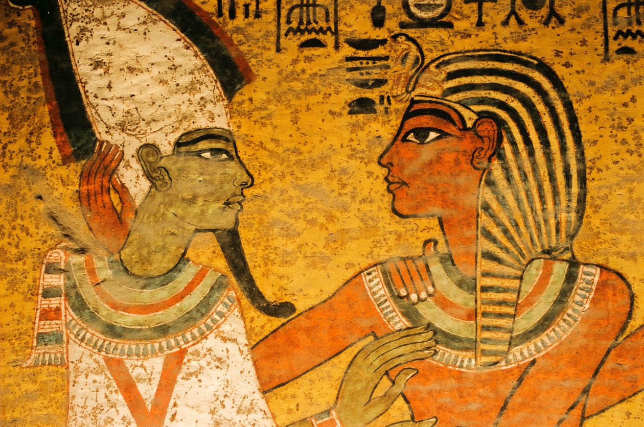Maalaus haudan pohjoisseinällä; Osiris; KV 62, Tutankhamon ja fa..., 2003 (kuva) tekijältä Kenneth Garrett