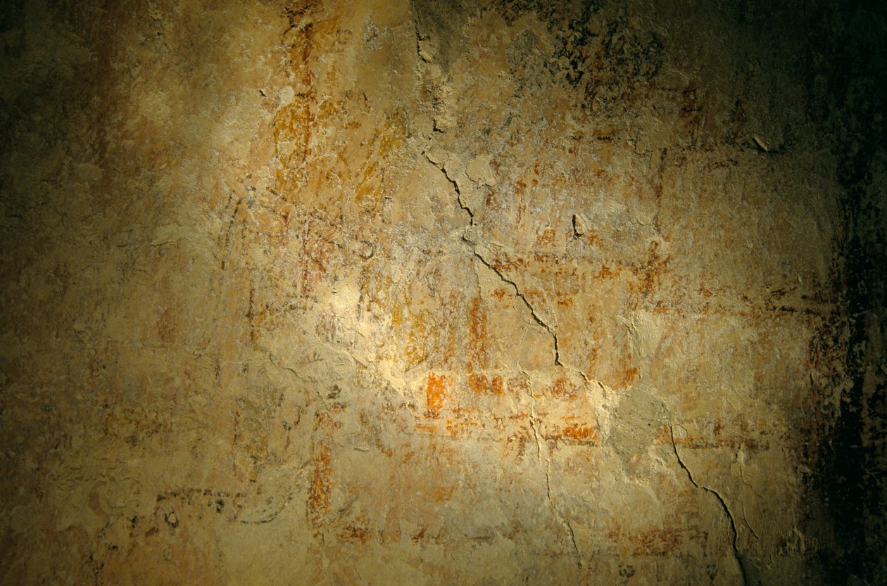 Teotihuacanin soturi, seinämaalaus, Holmul, Guatemala, Maya, Francisco Estradabelli, Sufricaya, 2008 (kuva) (kuva) tekijältä Kenneth Garrett