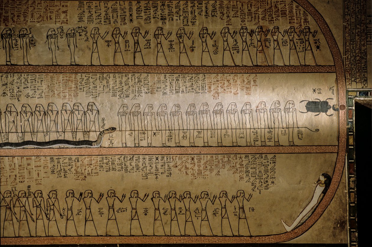 Seinämaalauksia, joissa kuvataan Kuolleiden kirjaa; Amenhotep II:n hauta; Kuninkaiden laakso. The..., 2009 (kuva) tekijältä Kenneth Garrett
