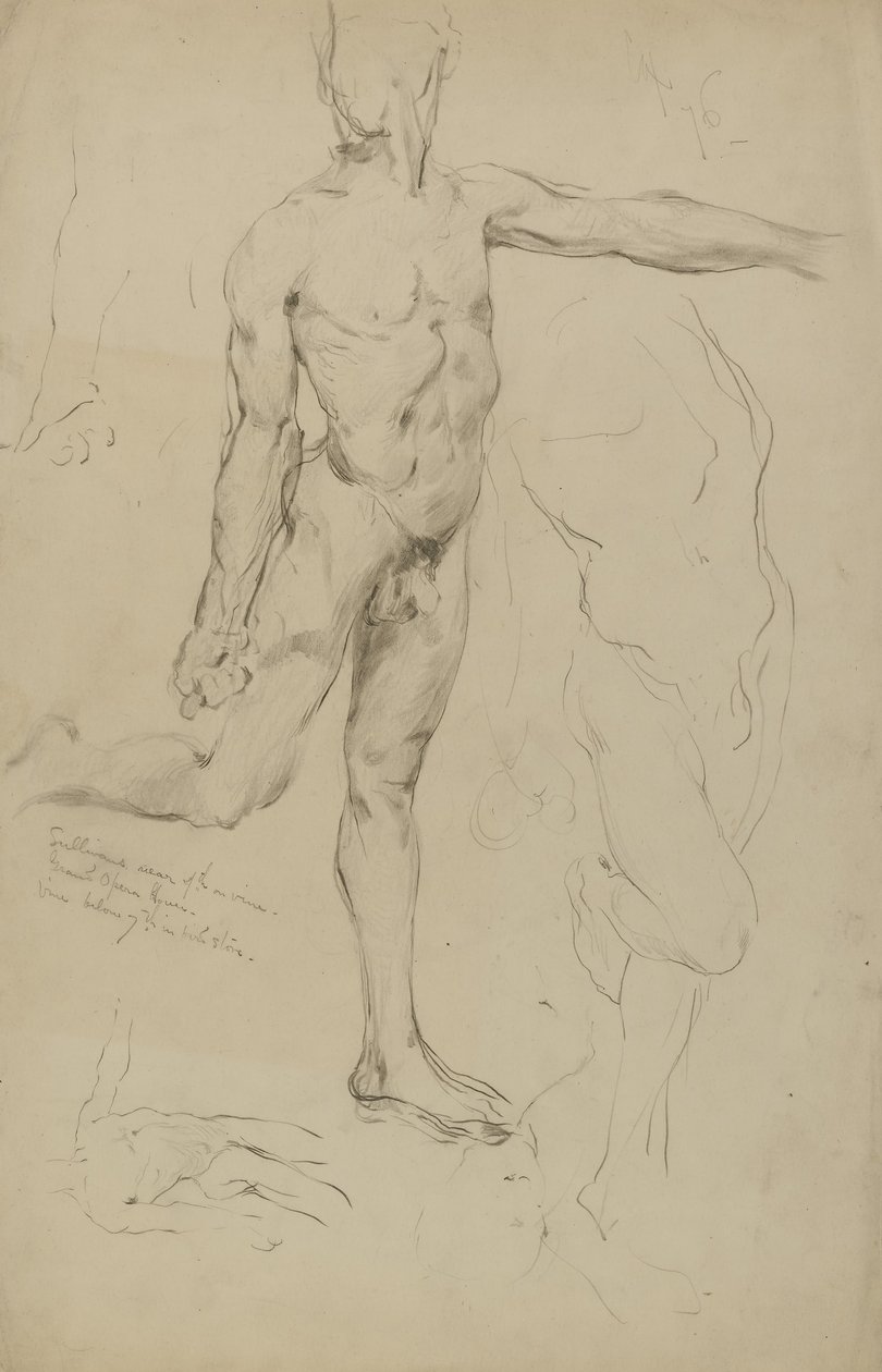 (Untitled) (Studies of Male Nudes) (Tutkimuksia miespuolisista alastonkuvista) tekijältä Kenyon Cox