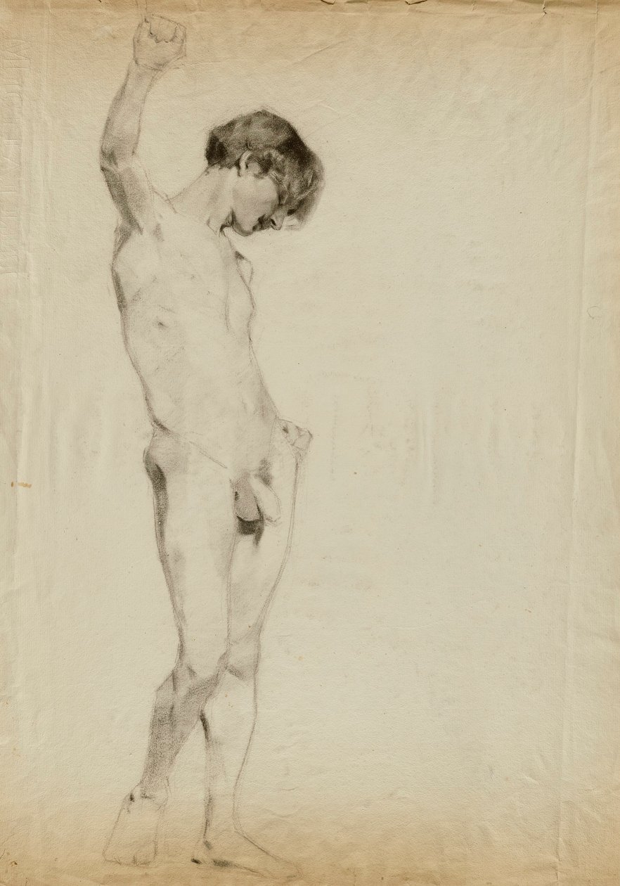 (Untitled) (Study of Standing Male Nude) (Tutkimus seisova mies alaston) tekijältä Kenyon Cox