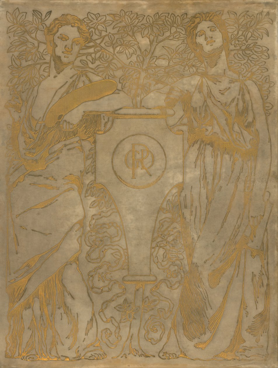 Dante Gabriel Rossettin (1828-82) The Blessed Damozelin kansi, julkaistu 1886 tekijältä Kenyon Cox