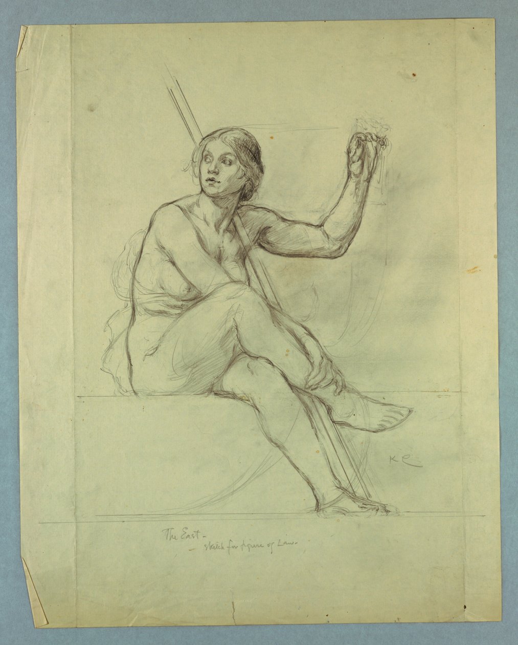 Law, Nude Study for "Contemplative Spirit of the East", Lunette in East Grand Staircase, Minnesota State Capitol, Saint Paul, MN tekijältä Kenyon Cox