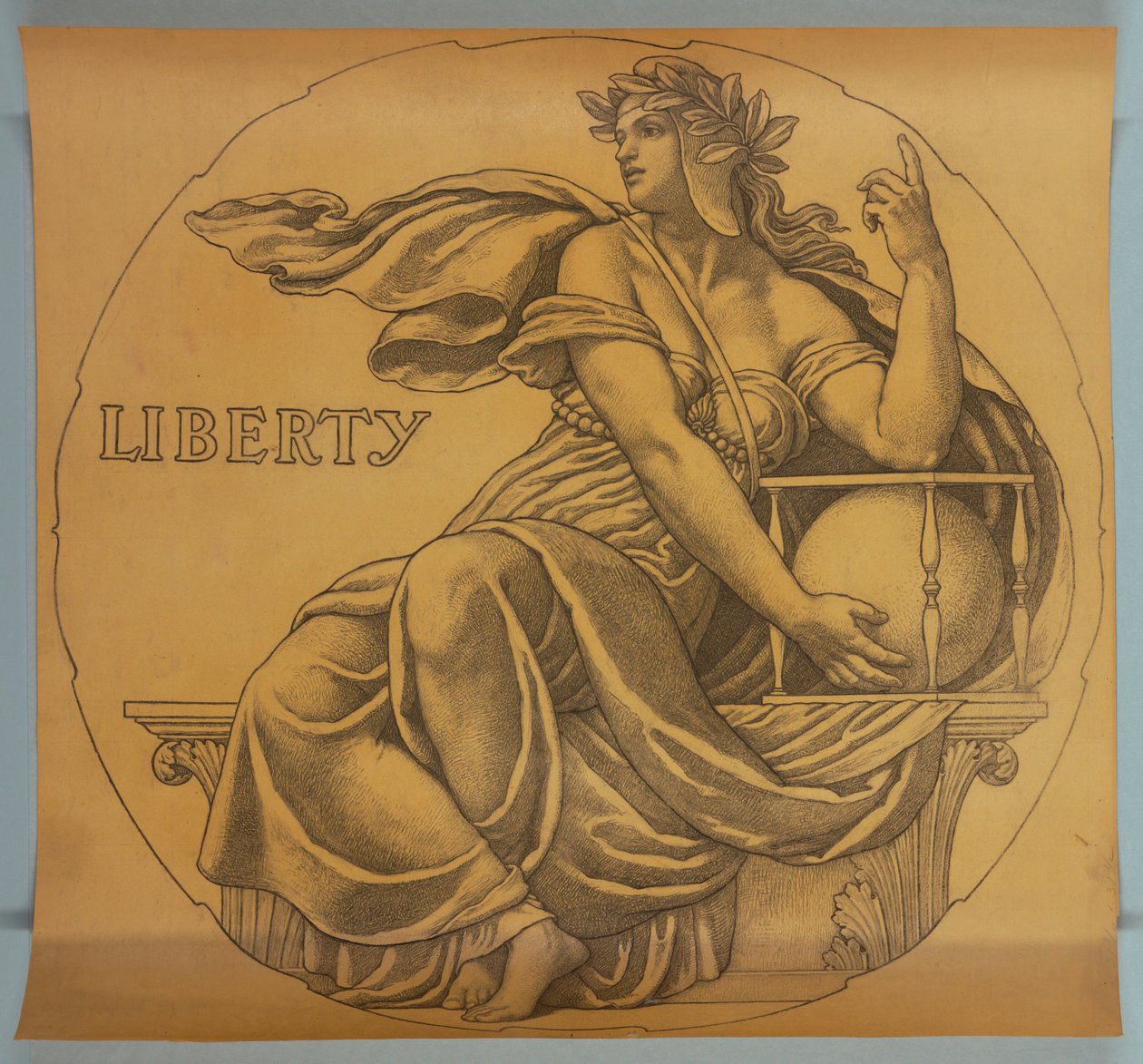 Liberty, sarjakuva Mosaicille Wisconsin State Capitol Rotundassa tekijältä Kenyon Cox