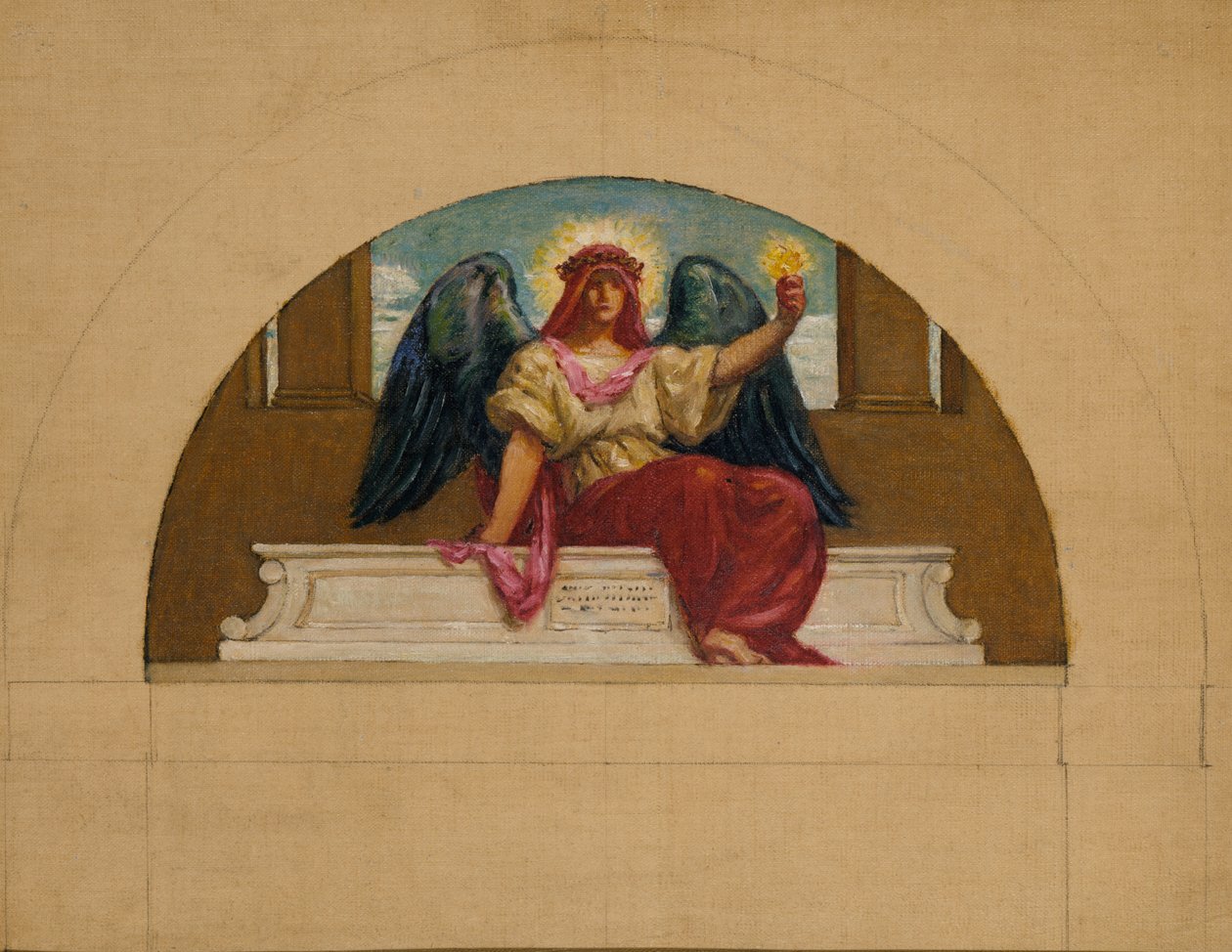 Luonnos seinämaalaukseen Oberlin Collegessa, The Spirit of Self-Sacrificing Love, n. 1914. tekijältä Kenyon Cox