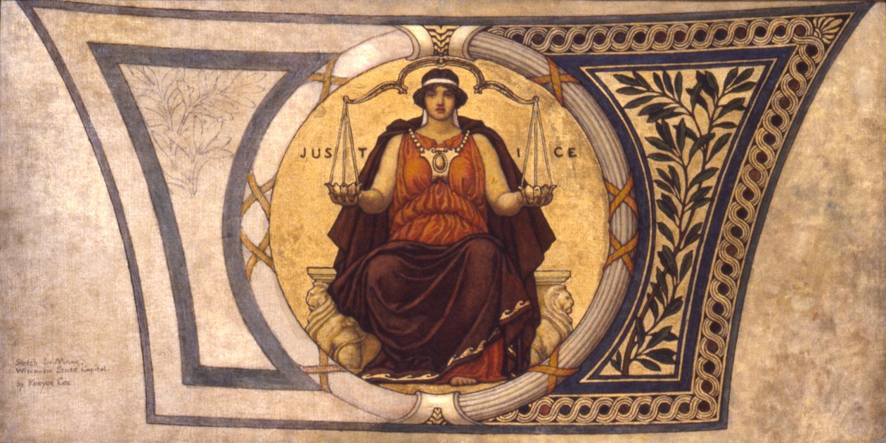 Study for Mosaic, Wisconsin State Capital, Justice, ca. 1913. tekijältä Kenyon Cox