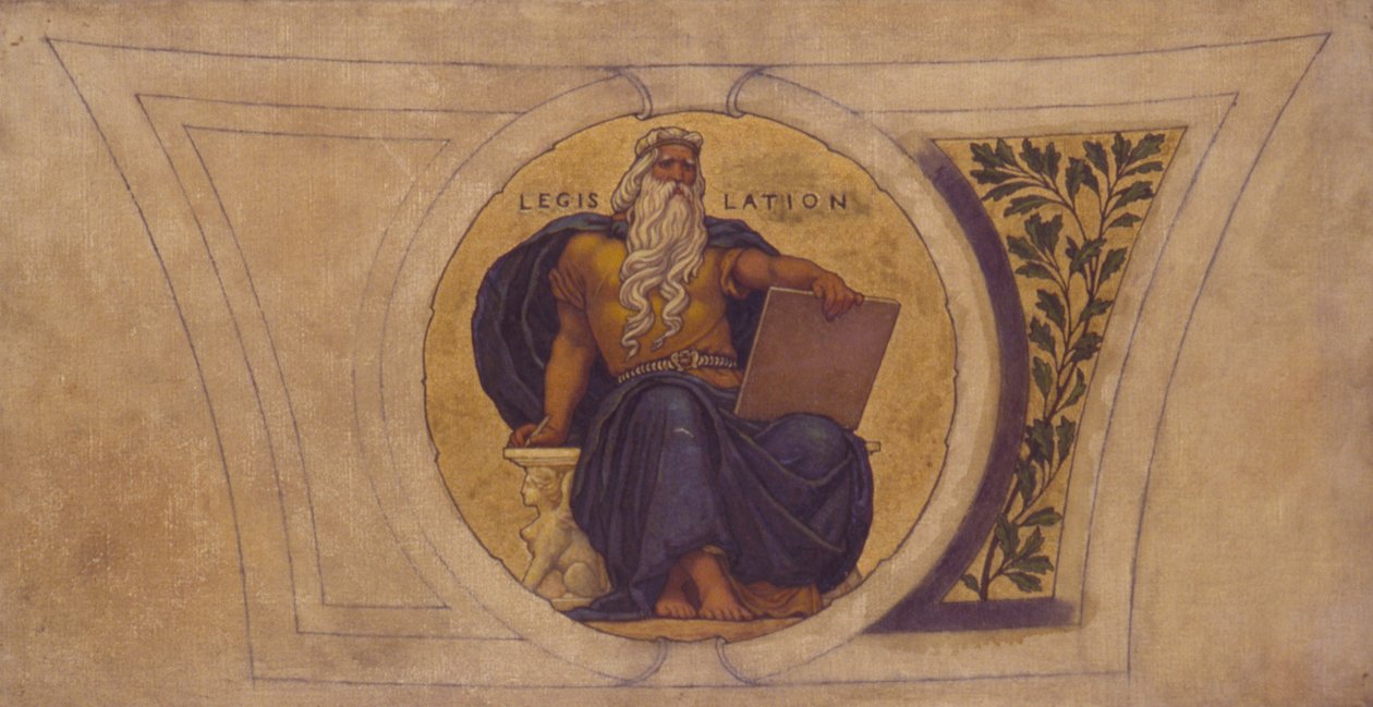 Study for Mosaic, Wisconsin State Capital, Legislation, ca. 1913. tekijältä Kenyon Cox