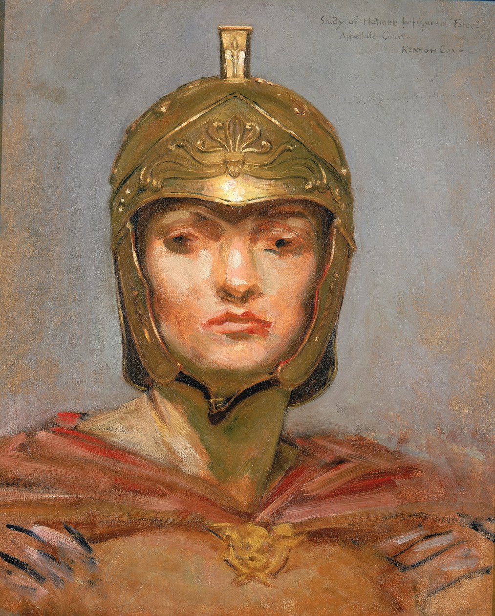 Study for Mural for Appellate Court Building, New York, Statute Law, Helmet for Figure of Force, tekijältä Kenyon Cox
