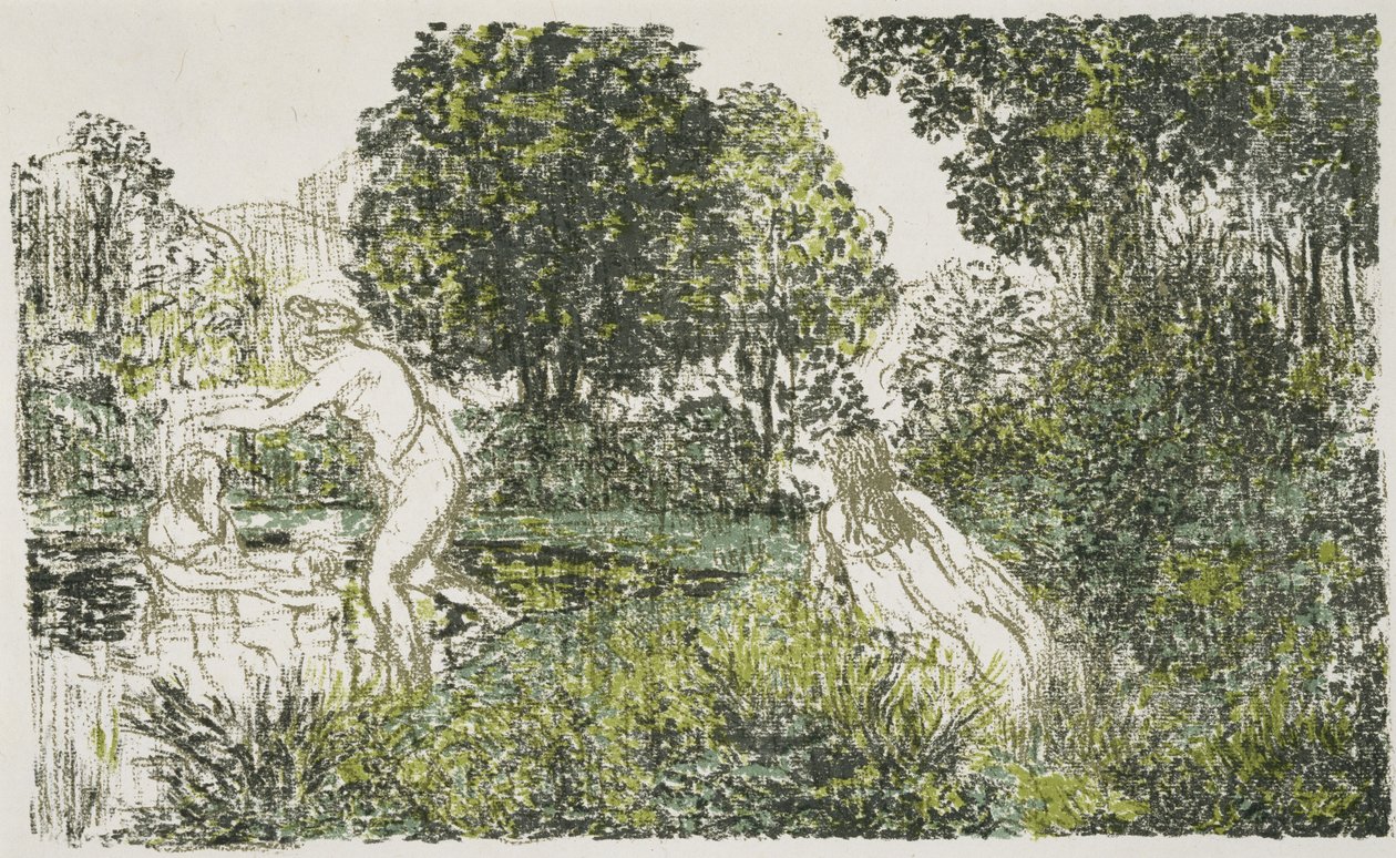 Les Baigneuses (Kylpijät), 1899-1900 (värilitografia) tekijältä Ker Xavier Roussel
