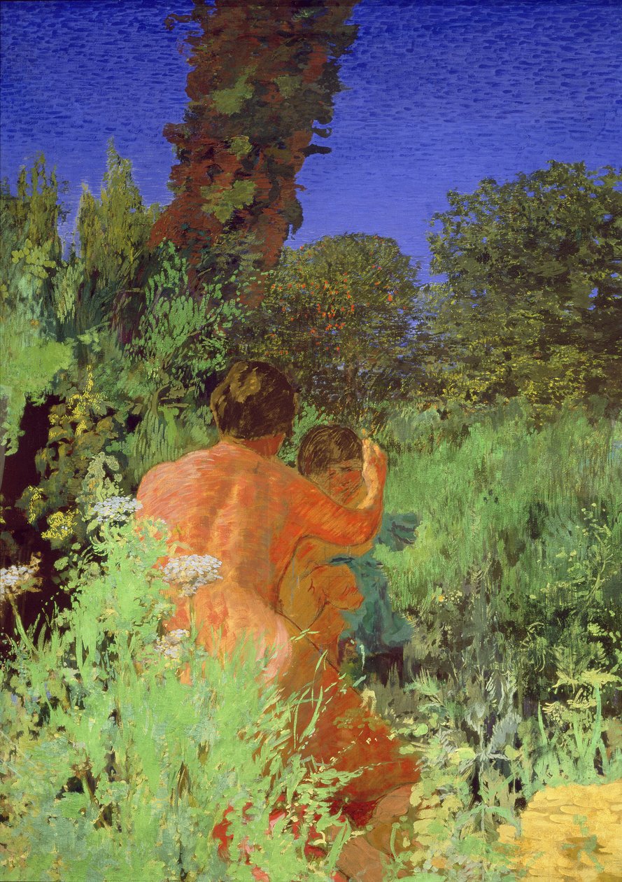 The Infancy of Jupiter, n. 1919-20 (penikkatauti kankaalle) tekijältä Ker Xavier Roussel