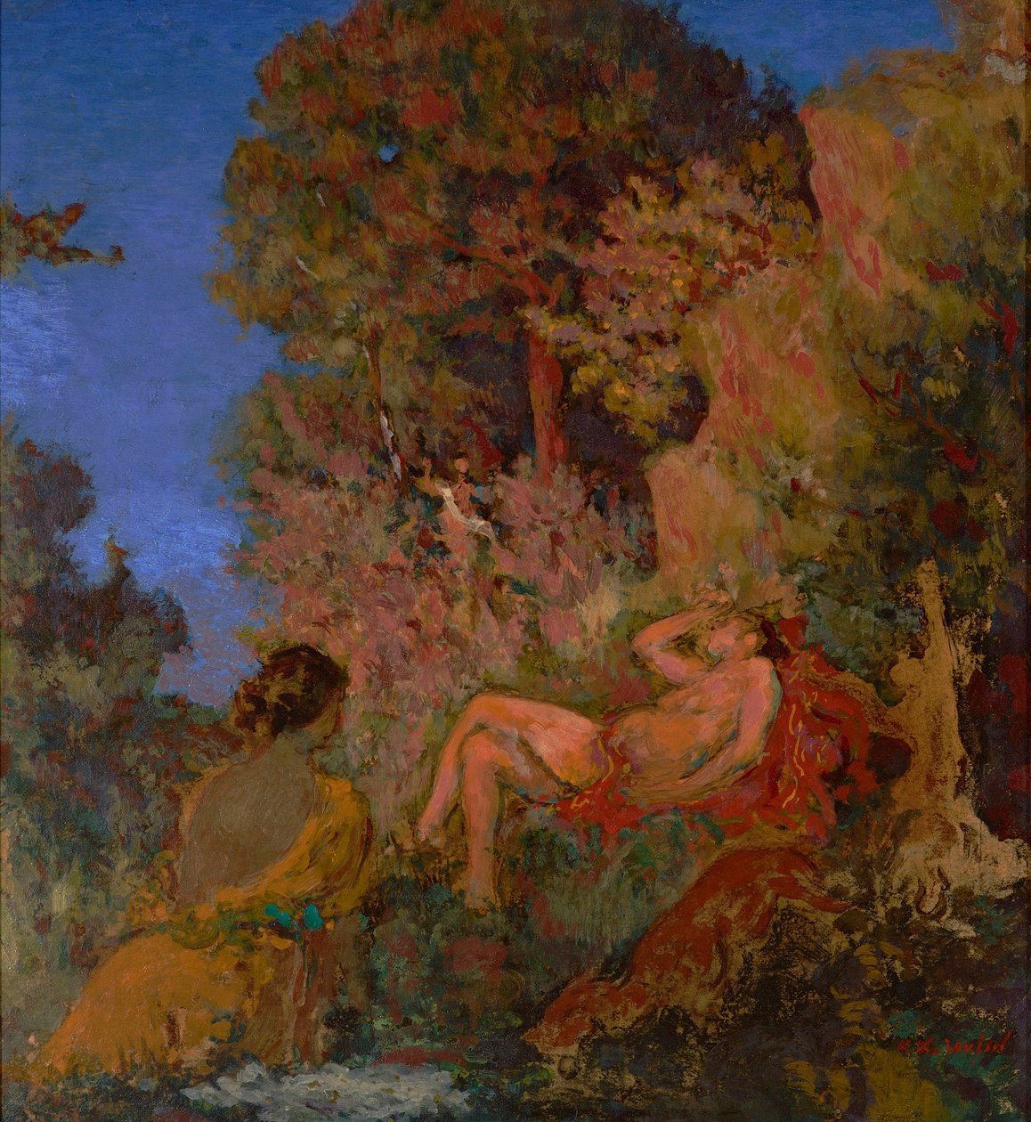 Nukkuva Diana 1924 (Öljy kankaalle) tekijältä Ker Xavier Roussel