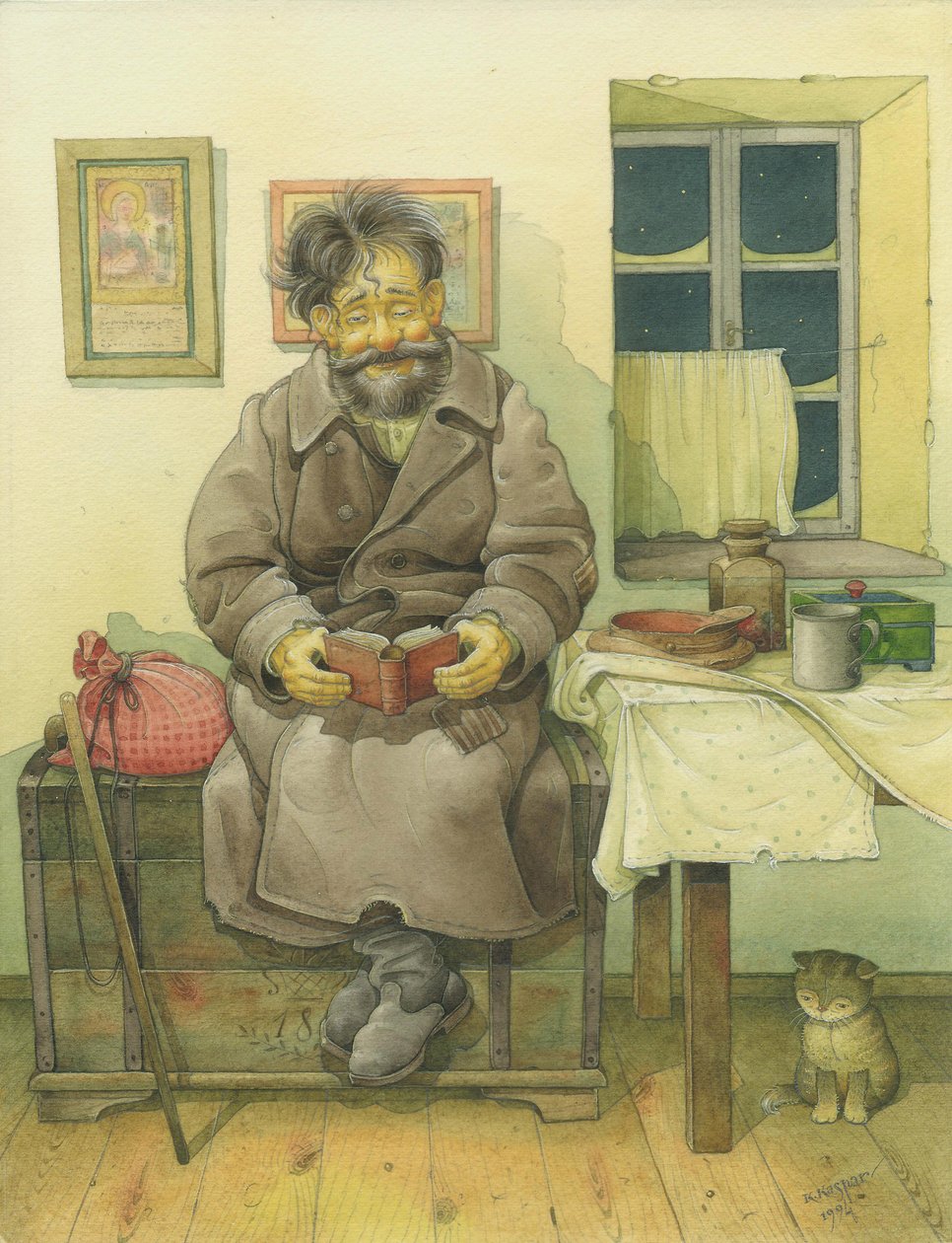 Venäjän kohtaus 05, 1994 (wc paperilla) tekijältä Kestutis Kasparavicius