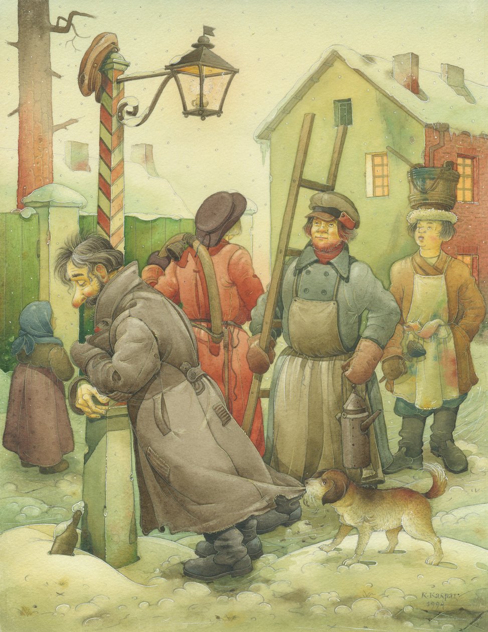 Russian Scene O1, 1994 (wc paperilla) tekijältä Kestutis Kasparavicius