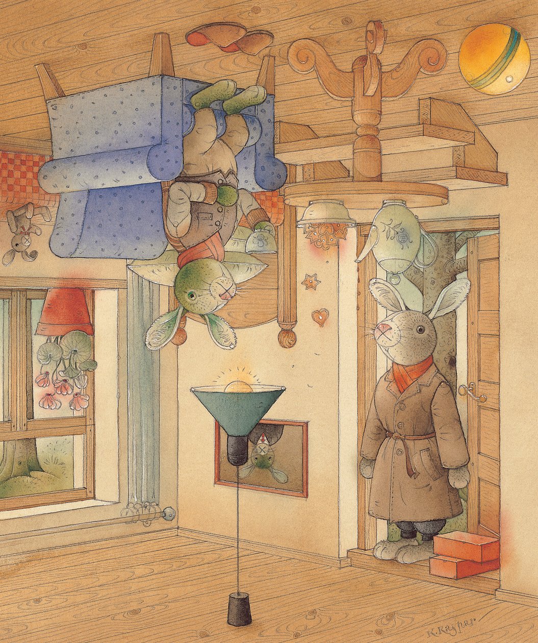 Kaksi kania, 2005 (wc paperilla) tekijältä Kestutis Kasparavicius