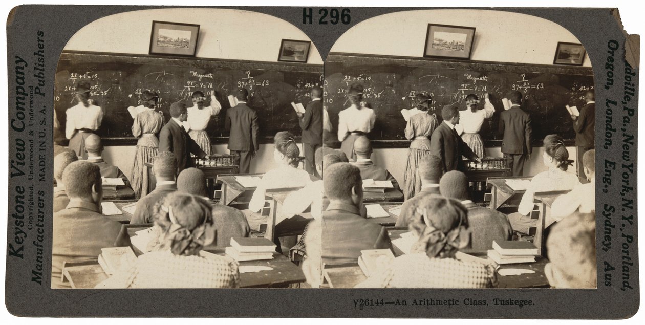 "Aritmeettinen luokka, Tuskegee, Alabama",c. 1900 (kuva) tekijältä Keystone View Company