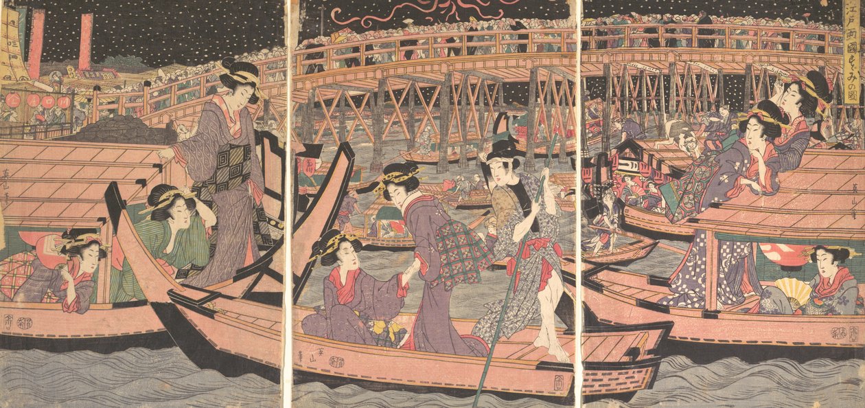 Viilentymistä Ryogokussa Edossa, 1800-luvun alkupuolella tekijältä Kikugawa Eizan