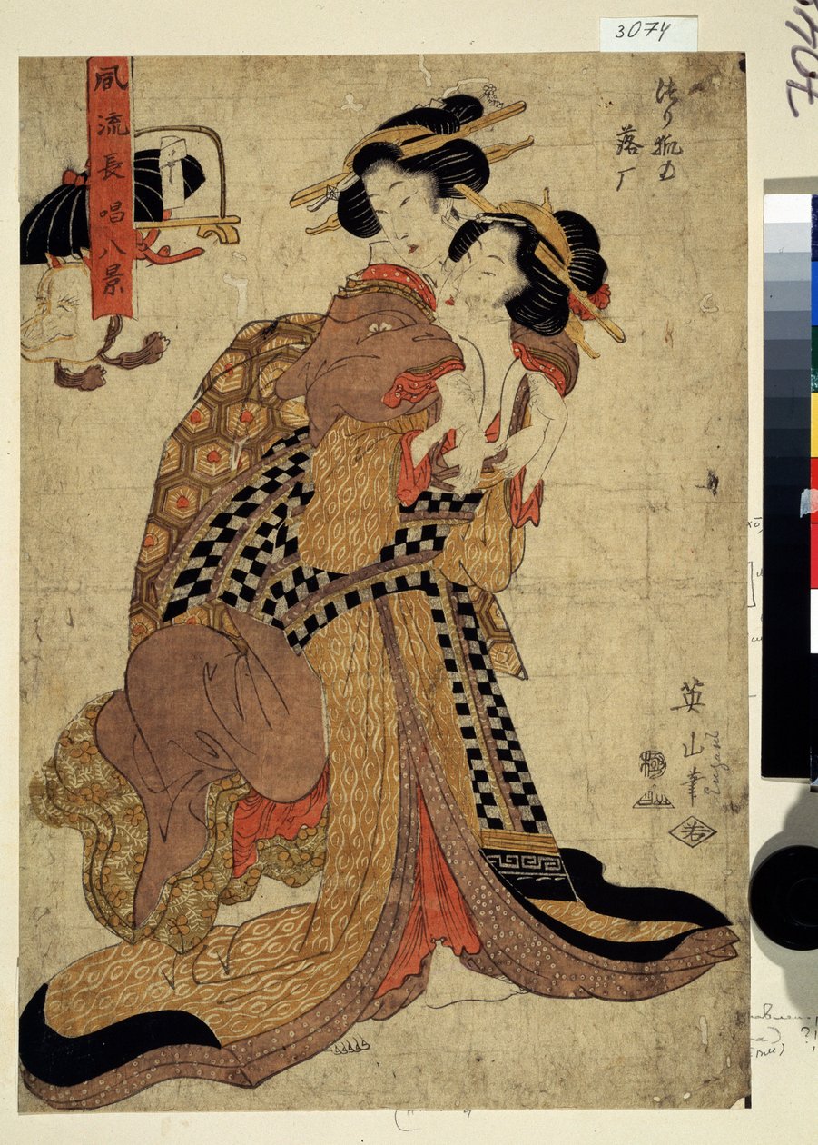 Kahdeksan tyylikästä runollista laulua. Japanilaiset kurtisaanit. Painos Eizan Kikugawa (1787-1867) 1811-1814 Pushkin-museo, Moskova tekijältä Kikukawa Eizan