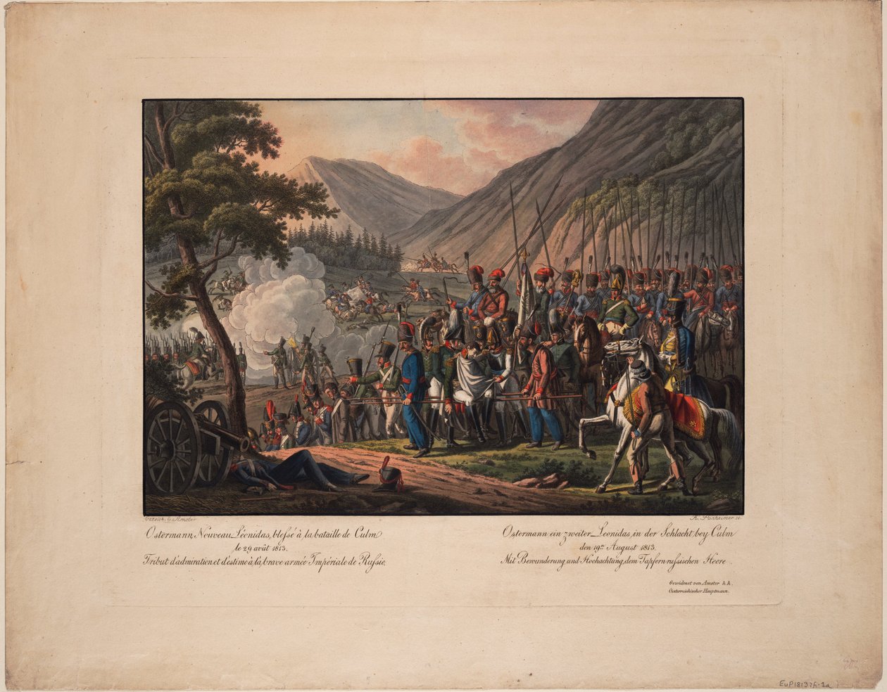 Kenraali kreivi Aleksanteri Ostermann-Tolstoi Kulmin taistelussa 29. elokuuta 1813 tekijältä Kilian Ponheimer the Elder