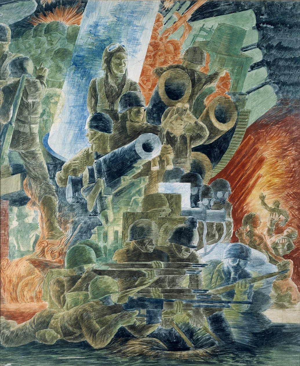 War (seinämaalaus, sotaministeriön rakennus, Washington, D.C.) tekijältä Kindred McLeary