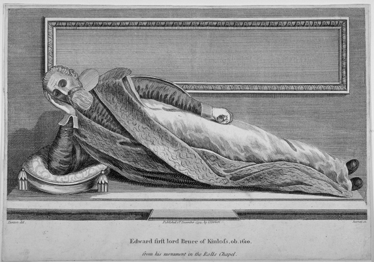 Sir Edward Brucen muistomerkki Rolls Chapelissa, Chancery Lane, Lontoon kaupunki, 1794 tekijältä King