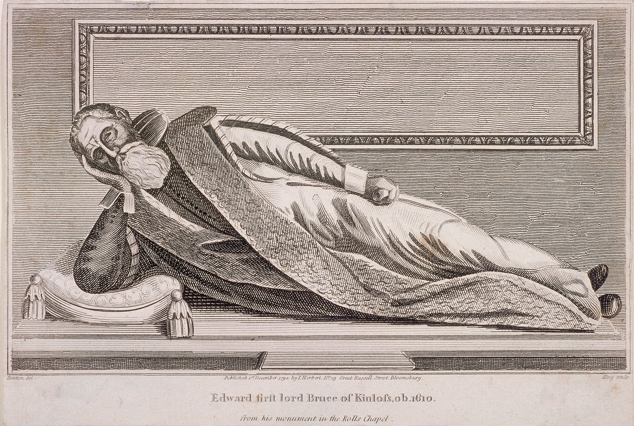 Sir Edward Brucen muistomerkki Rolls Chapelissa, Chancery Lane, Lontoo, 1794 tekijältä King