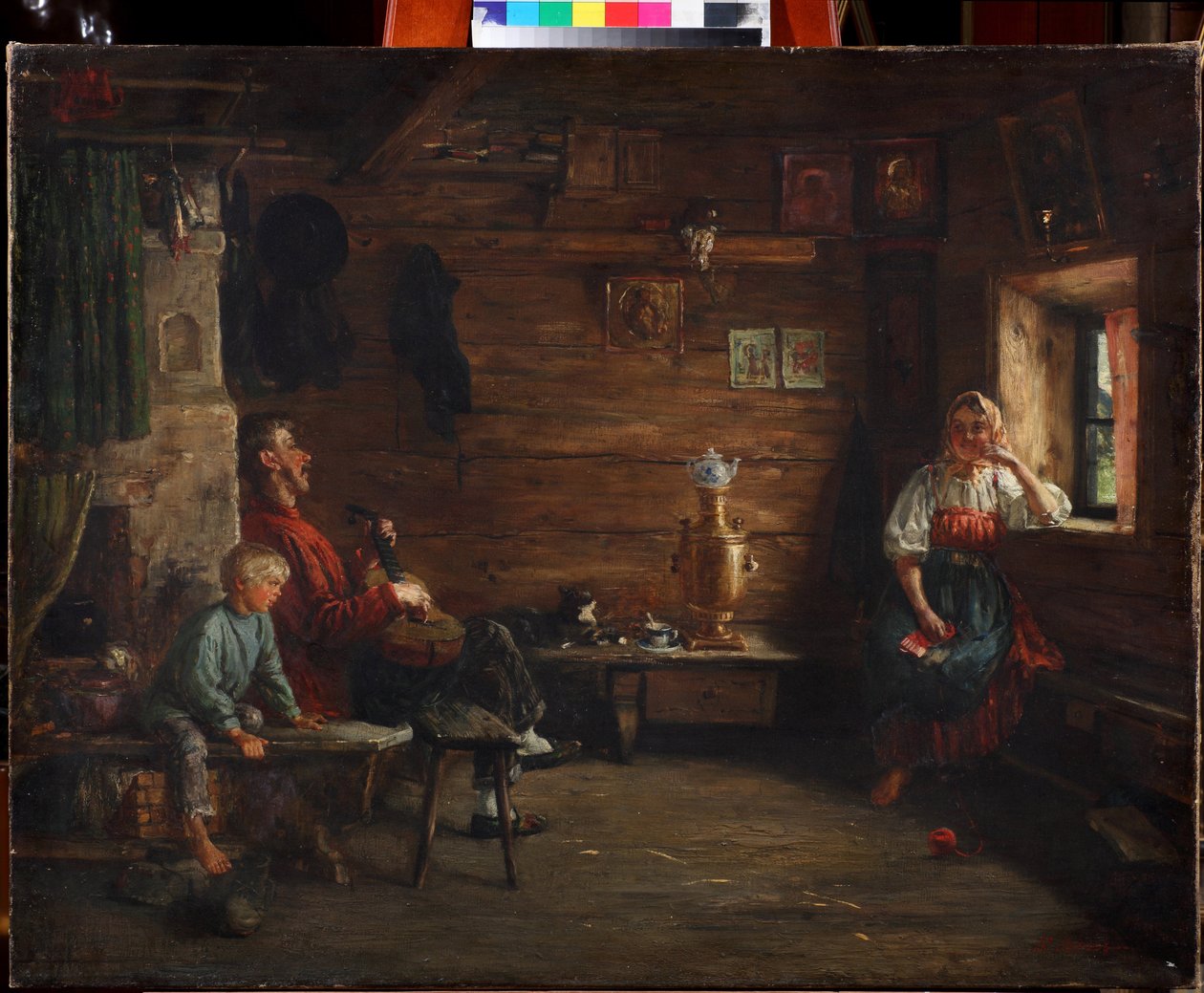 Perhe-idylli Kirill Vikentievich Lemoch (Lemokh) (1841-1910), - Öljy kankaalle - Yksityiskokoelma tekijältä Kirill Vikentievich Lemoch